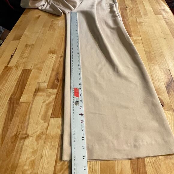 Happy X Nature‎ Pants Wide Leg Beige Textured Trousers Sz 4 Pleated High Waisted - Picture 5 of 9